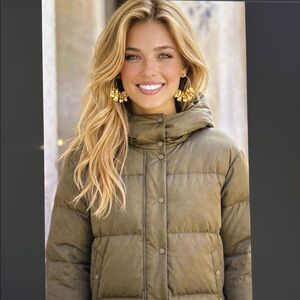 NWT Women's Rag & Bone Leonard Down Fill Puffer Jacket in Army Green Size MEDIUM